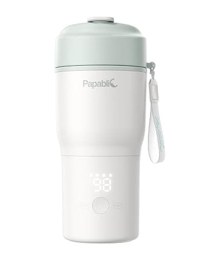 Papablic Portable Bottle Warmer for Home & Travel — 85W Fast Heating, Built-in Sterilizer, 4 Temp Settings, 6 Feeds per Charge, 3-Inch Wide Mouth, Fits Car Cup Holder - Image 1