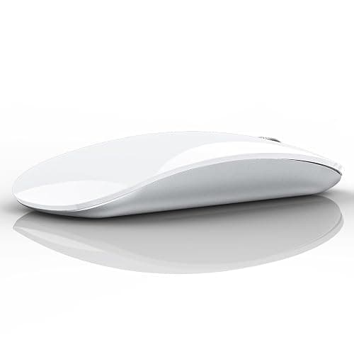 TENMOS M18 Bluetooth Mouse, USB C Rechargeable Wireless Mouse, Triple Mode (Dual Bluetooth+USB) Computer Silent Mice Portable with USB Receiver and Type C Adapter for Laptop/MacBook/iPad/PC - White - Image 1