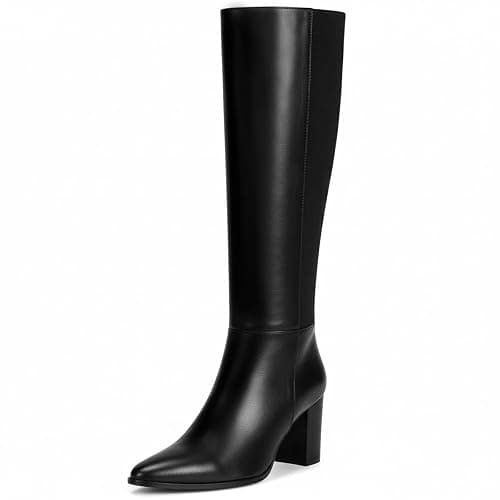 Vipost 3.35-inch Pointed Toe Knee High Boots for Women, Chunky Block Heel Tall Boots for Women with Side Zipper, Long Fall Winter Boot 2025 - Image 1