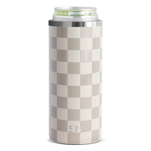 Simple Modern Skinny Can Cooler | Slim Insulated Stainless Steel Drink Sleeve Holder | Insulate Seltzer, Soda, Beer, Energy Drinks | Gift for Women Her | Ranger Collection | Slim 12oz | Checkmate - Image 1