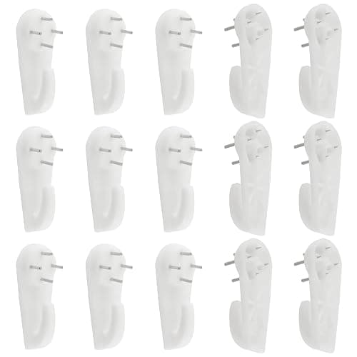 Auvotuis 20Pcs Non-Trace Wall Picture Hooks, Invisible Plastic Traceless Nail Screws Powerful Concrete Hard Wall Drywall Non-Mark Clock Hooks for Photo Frame Hangers (M,1.6x0.75 Inch) - Image 1