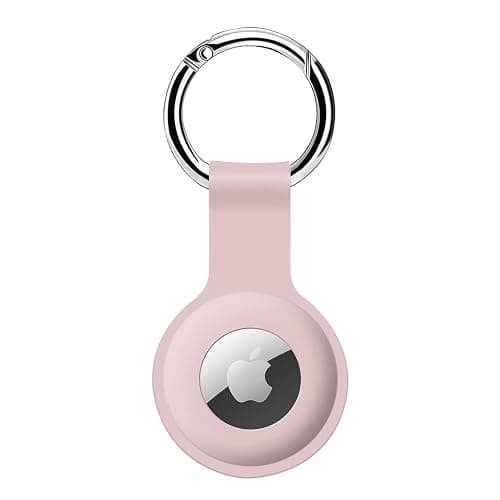 ColorCoral Holder Case for AirTags Ultra Light Silicone Sleeve for AirTags Durable Anti-Scratch Protective Skin Cover with Anti-Losing Keychain Ring Accessory Compatible with Apple AirTags (Pink) - pink - Image 1