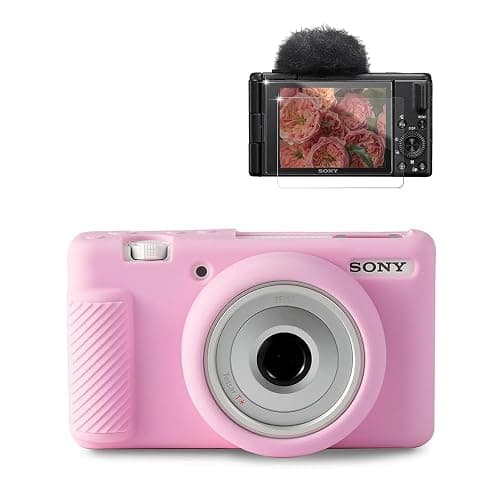 Frevyve Case for Sony ZV-1F, ZV-1 II Vlog Camera Accessories, ZV1F Soft Silicone Protective Case, Slim Fit Sleeve with ZV 1F / ZV-1 II Screen Protector, Lightweight, Anti-Scratch (Pink) - Image 1