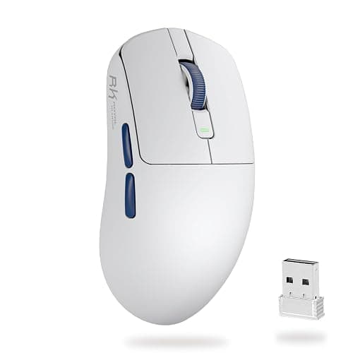 RK ROYAL KLUDGE M30 Wireless Gaming Mouse 43g Ultra-Light With PixArt PAW3311 Sensor, 24000 DPI, Tri-Mode BT/2.4G/Wired Computer Mouse 250mAh Battery, 1000Hz Polling rate 5 Programmable Buttons, White - Image 1