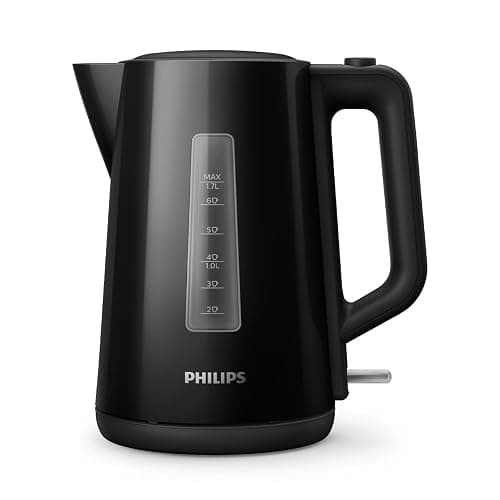 Philips Series 3000 Bollitore, Capacità 1,7 L, Formato Famiglia, Resistenza Piatta, Spia Luminosa LED, Facile Riempimento, Indicatore in Tazze, Nero (HD9318/20) - Image 1
