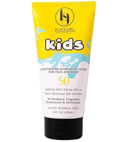 BLACK GIRL SUNSCREEN Large Kids SPF 50 Sunscreen Lotion, 6 Oz Vegan & Water-Resistant, Will not Leave White Residue (6 Fl. Oz.) - Image 1