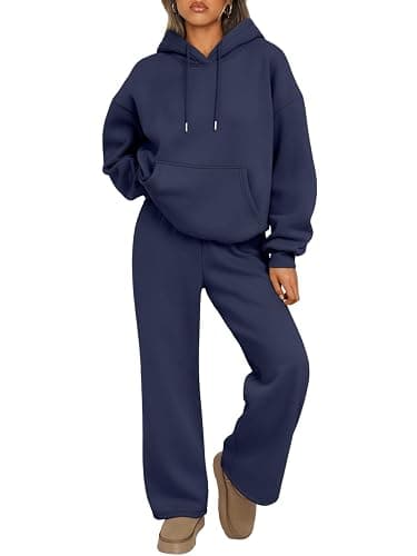 Trendy Queen Womens 2 Piece Outfits Lounge Fall Fashion Sets Oversized Sweatshirts Wide Leg Pants Sweatsuits Winter Clothes - Image 1