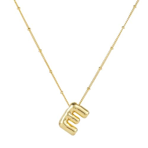 Necklace, 14k Gold Plated Balloon Initial Necklace Personalized Balloon Alphabet Pendant Necklaces Jewelry Gift for Women Girls - Image 1