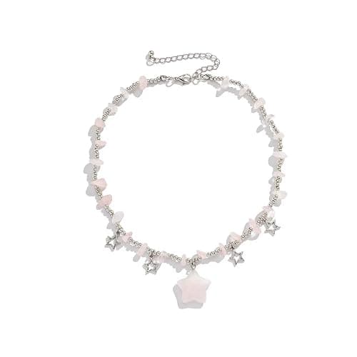 Azusa Sun Star Charms Pendant Choker Y2K Healing Crystal Necklace Summer Jewelry with Silver Chains for Women - Image 1