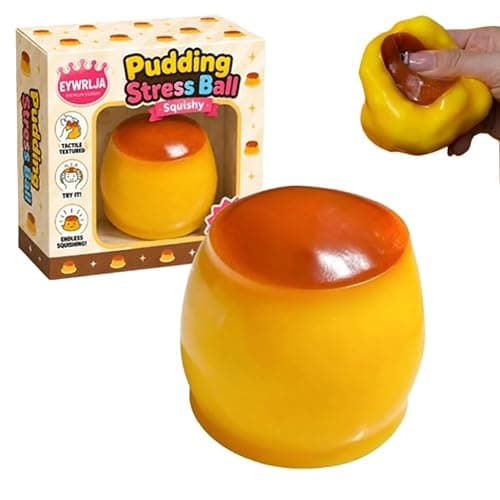 Crunchy Pudding Squishy Caramel Slow Rising Stress Relief Ball Food Toy Realistic Asmr Squeeze Toy Ball Fidget Squishies Moldable Bead Clay Filled Slushy Sticky Silicone Adults(1PC) - Image 1