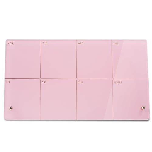 Marribol Desktop Acrylic Weekly Planner Whiteboard with Stand,12"X6"-Small,Dry Erase Weekly Planner for Desk,Acrylic Desk Calendar Dry Erase,Pink Dry Erase Board for Office Home School-ZMZL-P-1530 - Image 1