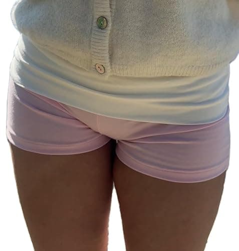 Luckinbaby Foldover Shorts for Women Y2k Cute Micro Short Fold Over Pajama Bottoms Slim Fit Going Out Mini Shorts - Image 1