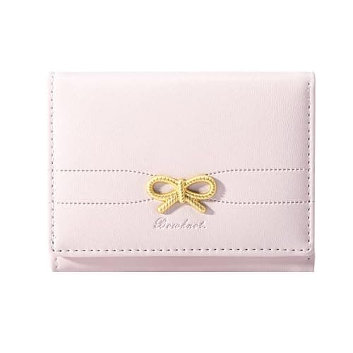 Sunwel Fashion Geldbörse für Mädchen, Niedlich, Kokett, Schleife, Kleine Geldbörse, Ästhetischer Kartenhalter, Ausweis, Fenster, Pink, Kokette - Image 1
