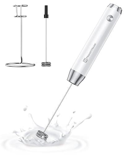 Maestri House Rechargeable Milk Frother with Stand, LunaFro Handheld Electric Foam Maker Waterproof Detachable Stainless Steel Whisk Drink Mixer Foamer for Lattes, Cappuccino - Image 1