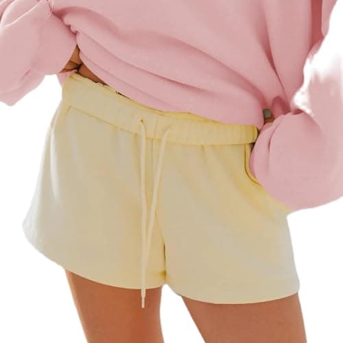 Mxiqqpltky Womens Sweat Shorts Summer Casual Drawstring Elastic High Waist Running Shorts Comfy Loose Fit Lounge Short Pants - Image 1