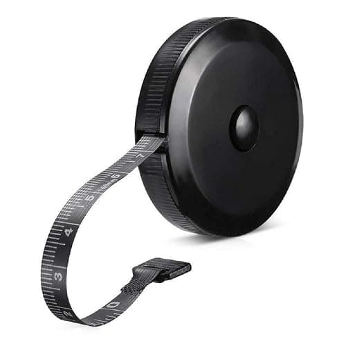 GDMINLO Soft Tape Measure Retractable Measuring for Body Fabric Sewing Tailor Cloth Knitting Craft Weight Loss Measurements Retractable Black Double Scales Rulers 1 Pack - Image 1