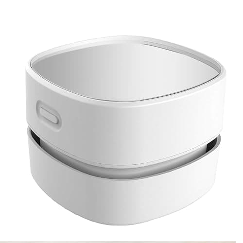 ODISTAR Desktop Vacuum Cleaner, Mini Table dust Sweeper Energy Saving,High Endurance up to 90 mins,Cordless&360º Rotatable Design for Keyboard/Home/School/Office(White AA Battery) - Image 1