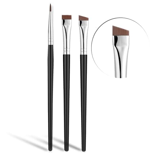 Jassins Eyelinerpinsel, fein abgewinkelt, ultradünn, Präzisions-Eyelinerpinsel-Set, feine Spitze, synthetische Borsten, Augen-Make-up-Werkzeug, 3 Stück - Image 1