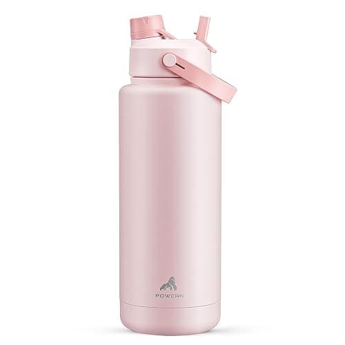 POWCAN 40 oz Insulated Water Bottle with 2-in-1 Straw and Spout Lid, Keep Cold 24H, Leak-Proof, BPA-Free, Double Wall Stainless Steel Water Bottle for Sports, Gym, Travel, and School (Cotton Candy) - Image 1