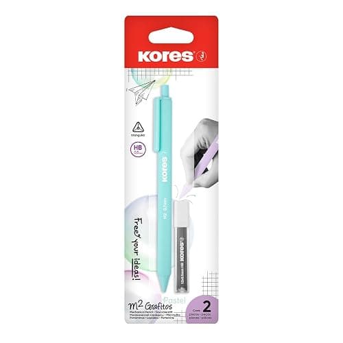 Kores - M2 Grafitos - Mechanical Pencil with Rubber in Assorted Colours - Rubber End, Soft, HB Lead - Mechanical Pencil, HB Pencils, School Pencils- Single Pack with 12 Refill Leads - Image 1
