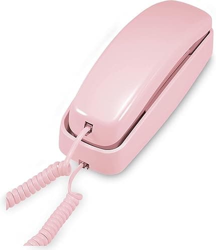 AT&T TRIMLINE 210 Corded Home Phone, No AC Power Required, Improved Easy-wall-mount, Lighted Big Button Keypad, 13 SpeedDial Keys, Last Number Redial, Mute, Flash, Volume Control, Princess Phone, PINK - Image 1