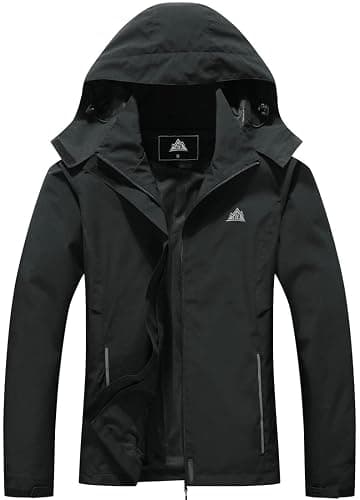 MOERDENG Women's Waterproof Rain Jacket Lightweight Raincoat Hooded Hiking Jacket Softshell Windbreaker - Image 1