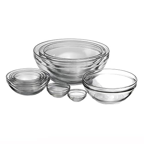 Anchor Hocking 10 Piece Mixing Bowl Set, Nesting Serving Bowls & Mixing Bowls (1 oz, 2 oz, 4 oz, 6 oz, 10 oz, 16 oz, 1 Qt, 1.5 Qt, 2.5 Qt, 3.5 Qt) - Image 1