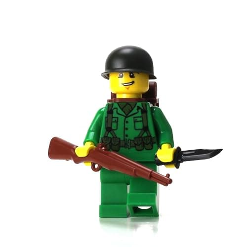 Battle Brick 1.6 Inches Tall US Army WW2 Rifleman Soldier Collectible Custom Minifigure | Printed in the USA | Genuine Military Minifig| Great Gift for Teen to Adult AFOL - Image 1