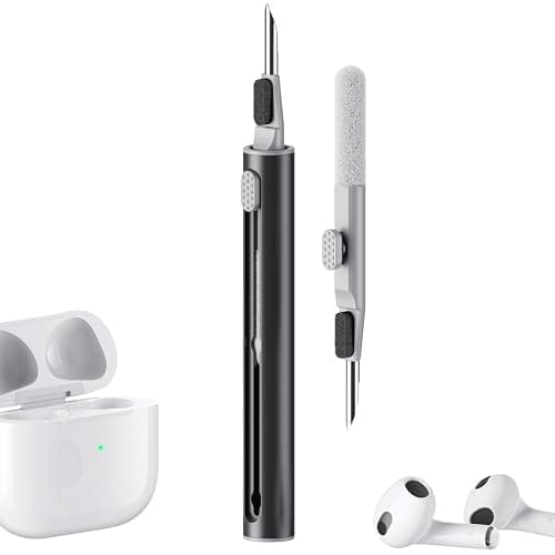 Hyashee Cleaner Kit for Airpods Pro 1 2 3 Multi-Function Cleaning Pen with Soft Brush Flocking Sponge for Bluetooth Earphones Case Cleaning Tools Black - Image 1
