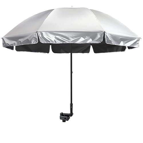 G4Free UPF 50+ Universal Clamp On Umbrella Adjustable Outdoor UV Protection Beach Chair Umbrella for Strollers, Wheelchairs, Patio Chairs, and Golf Carts - Image 1
