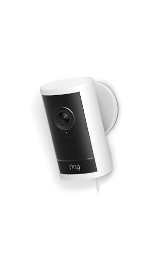 Ring Outdoor Cam Pro, Plug-In (Newest Model) — Retinal 4K with wide-angle video, 10x Enhanced Zoom, and Low-Light Sight, White - Image 1