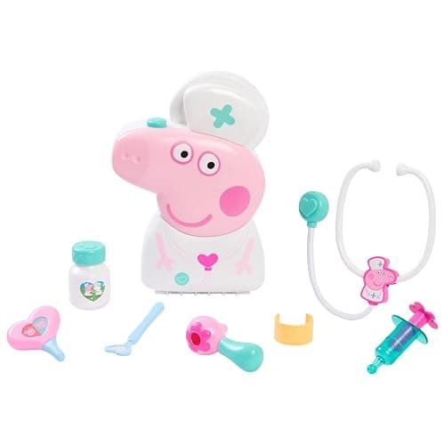 Peppa Pig Checkup Case Set with Carry Handle, 8-Piece Doctor Kit for Kids with Stethoscope, Kids Toys for Ages 3 Up by Just Play - Image 1
