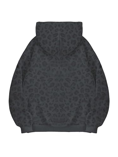 RoseSeek Women's Leopard Print Hoodies Long Sleeve Drawstring Cheetah Hoodies Y2k 90s Hooded Sweatshirt - Image 1