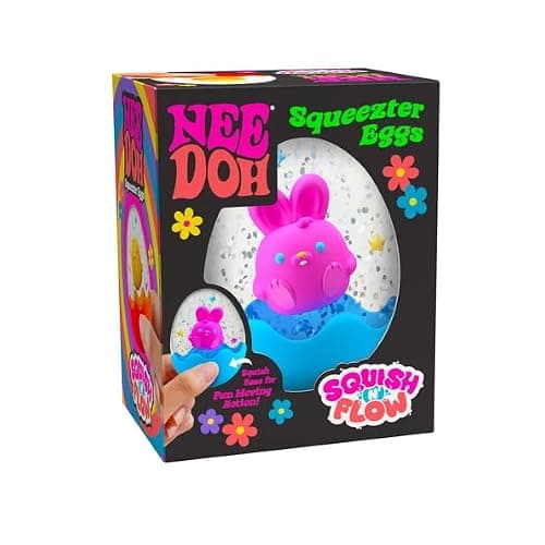 Schylling NeeDoh Squeezter Egg - Sensory Squeeze Toy - Cute Character Inside - 2.5" Tall - Color May Vary (Pack of 1) - Image 1