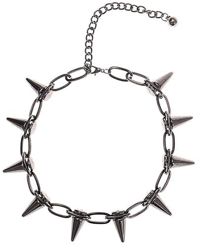 Reaowazo Spike Chokers for Women Choker Goth Necklaces Mens Chain Choker Collar Punk Streetwear Handmade Adjustable Vintage Rivet Jewelry - Image 1