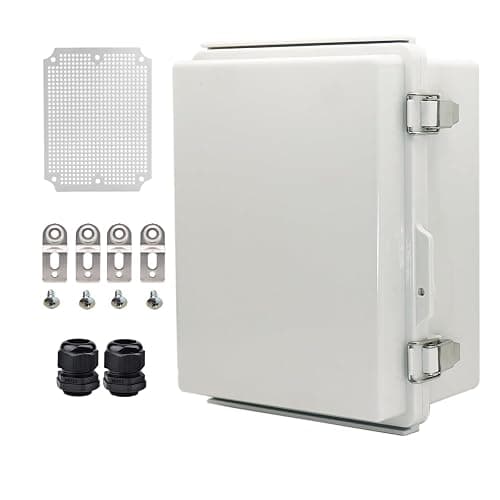 YETLEBOX Outdoor Waterproof Electrical Box Junction Box Weatherproof IP67 ABS Plastic Enclosure Switch Router Project Box Electronics DIY Enclosure With Mounting Plate Wall Bracket Grey 8.6"x6.6"x4.3" - Image 1