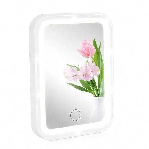 Gosodeny White Locker Light up Mirror Magnetic Makeup Mirror Dimmable Touch Screen School Locker Accessories for Girls Back to School Essential Organizer Supply for Daily Makeup Grooming - Image 1