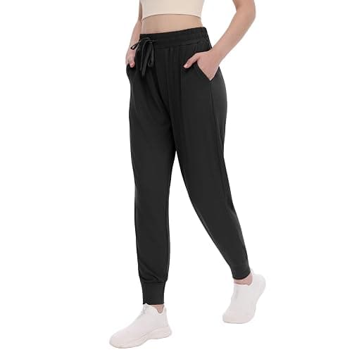 TNNZEET Women's Joggers with Pockets - High Waisted Sweatpants Tapered Leg Drawstring Lightweight Athletic Pants - Image 1