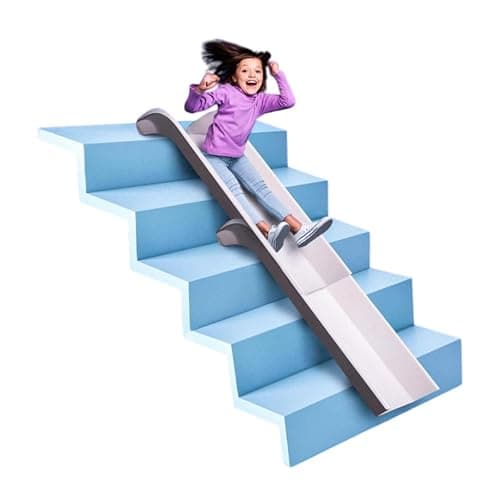 Stairslide 4-Pack Modular Indoor Slide for Home Staircases, White - Stair Attachment Ramps for Kids with Non-Slip Grip Bottom, Easy to Store, No Installation Needed - Image 1