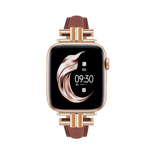 Juntan Leather Slim Band Compatible for Apple Watch 38mm 40mm 41mm 42mm 44mm 45mm 46mm 49mm,Genuine Leather I-Shape Watch Strap Bracelet for iWatch Women Bands Series 10 9 8 7 6 5 4 3 2 1 SE - Image 1