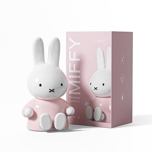 Miffy Portable Bluetooth Speakers, Cute Portable Wireless Speakers with Loud Stereo Sound, Built-in Mic, TF-Card Slot, Dual Pairing,40H Playtime for Room, Desk Decor, for her (Pink) - Image 1