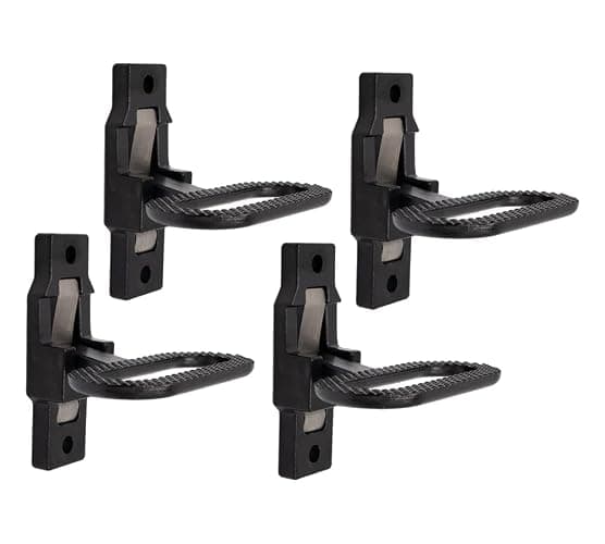 Mytee Products 4 Pack Galvanized Steel Folding Side Step for Trucks & Trailers - Enhanced Safety & Provides Sturdy Platform for The User to Step On - Black E Coat (4.75"X2.25") - Image 1