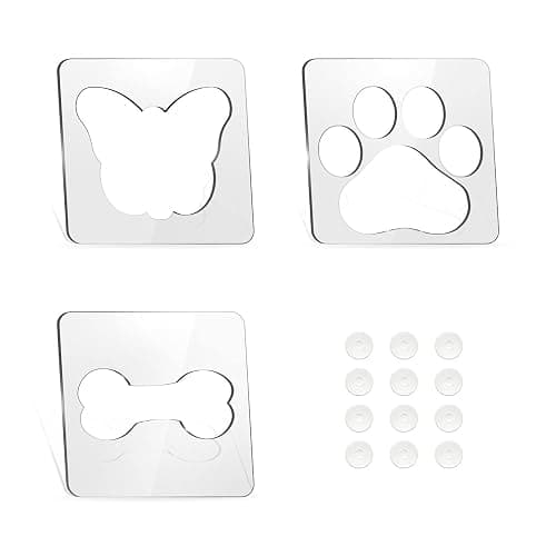3Pcs Free Motion Quilting Rulers and Templates Set Butterfly Pet Footprint Bone Pattern 1/8 inch Thick Acrylic Quilting Templates for Domestic Sewing Machines with Non-Slip Grips (Style B)… - Image 1