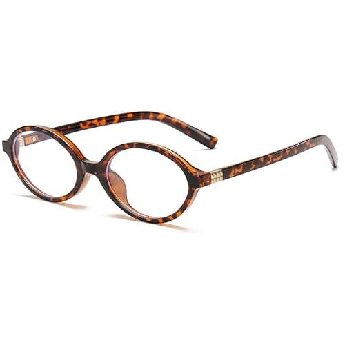 Breaksun Fashion Oval Glasses for Women Men Retro Round Tortoise Frame Blue Light Glasses Nerd Eyeglasses - Image 1