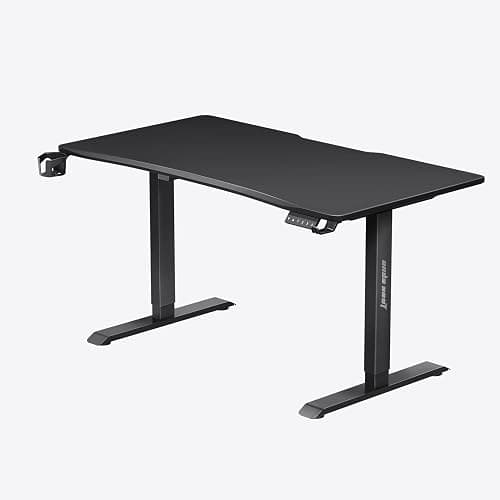 Anda Seat Height Adjustable Electric Standing Desk, Ergonomic Sit Stand Up Rising Desks, Memory Computer Workstation for Home Office, Study, Games (55.1"x29.5", Black) - Image 1