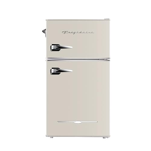 Frigidaire EFR840-Cream EFR840 Retro Mini Fridge with Freezer & Side Bottle Opener-Small 2 Door Refrigerator for Office Bar or College Dorm Room-3.1 Cu Ft – 19”"D x 20.5" W x 33.5" H (Cream) - Cream - Double Door - Refrigerator - Image 1