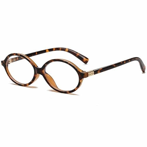 Breaksun Fashion Oval Glasses for Women Men Retro Round Tortoise Frame Blue Light Glasses Nerd Eyeglasses - Image 1