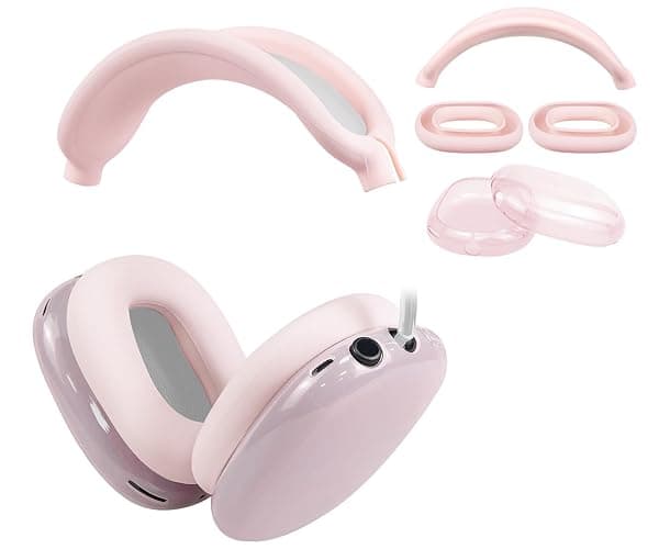 SOULWIT Protective Kit for AirPods Max, Headband Cover + TPU Case Protector + Silicone Ear Pads Cover, Sweatproof Accessory, Easily Washable, Anti-Scratch (Pink) - Image 1