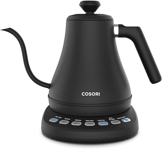 COSORI Electric Gooseneck Kettle with 5 Temperature Control Presets, Pour Over Kettle for Coffee & Tea, 1200W Quick Heating, 100% Stainless Steel Inner Lid & Bottom, 0.8L Tea Kettle, Matte Black - Gooseneck Kettle Black - Matte Black - 0.8 Quarts - Image 1