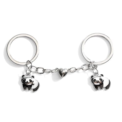 MUCOOS Panda Keychains for Couple Cute Panda Magnetic Keychains Chinese Pair Key Ring for Keys Phone Bag Charm Romantic Gift - Image 1